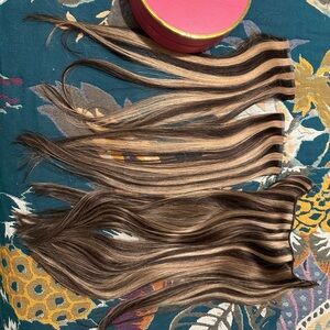 New Luxy Hidden Halo highlighted bayalage extensions 16 inches